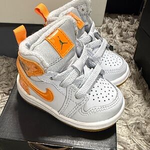 Jordan Kids' Sneakers in White and Orange